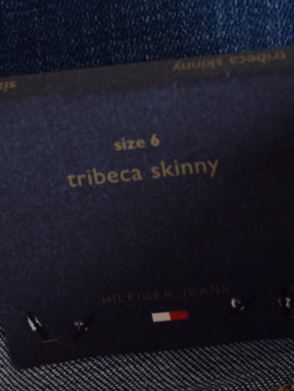 NWT Tommy Hilfiger Tribecca Skinny Jeans Sz 6 Stretch Rhinestone Bling Denim Y2K - Picture 7 of 11